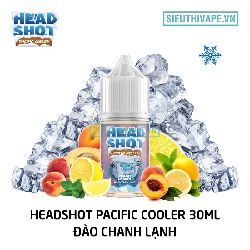  Headshot Pacific Cooler Peach Lemon 30ml - Tinh Dầu Saltnic Chính Hãng 