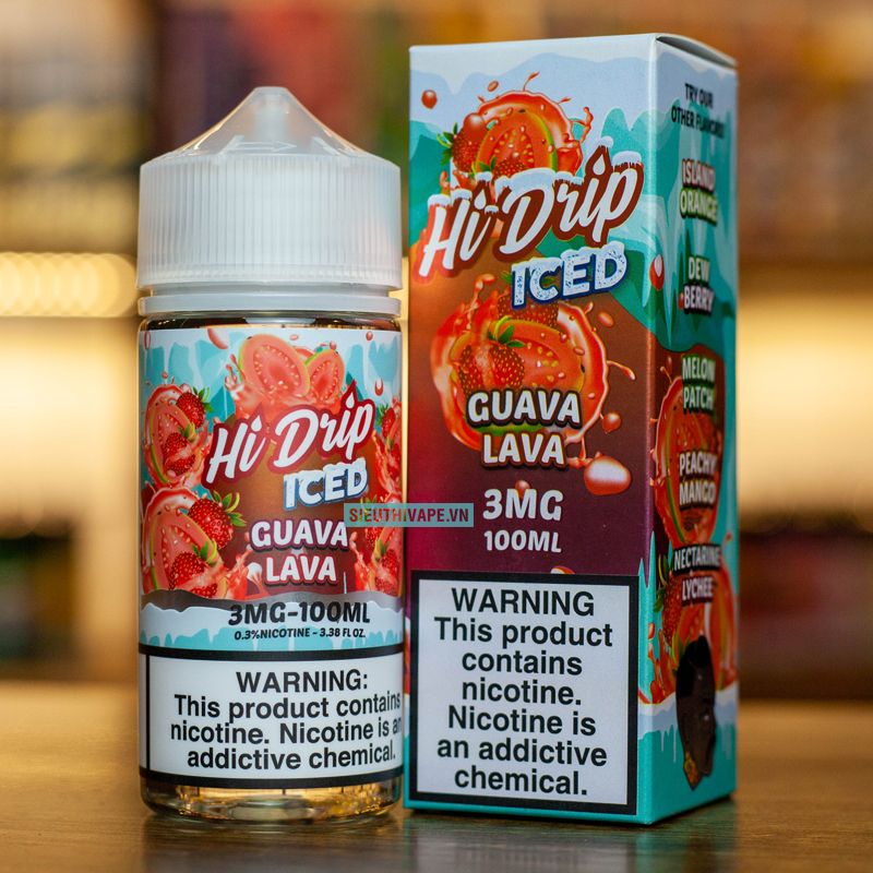  Hi Drip ICED Guava Lava 100ml - Tinh Dầu Vape Mỹ 