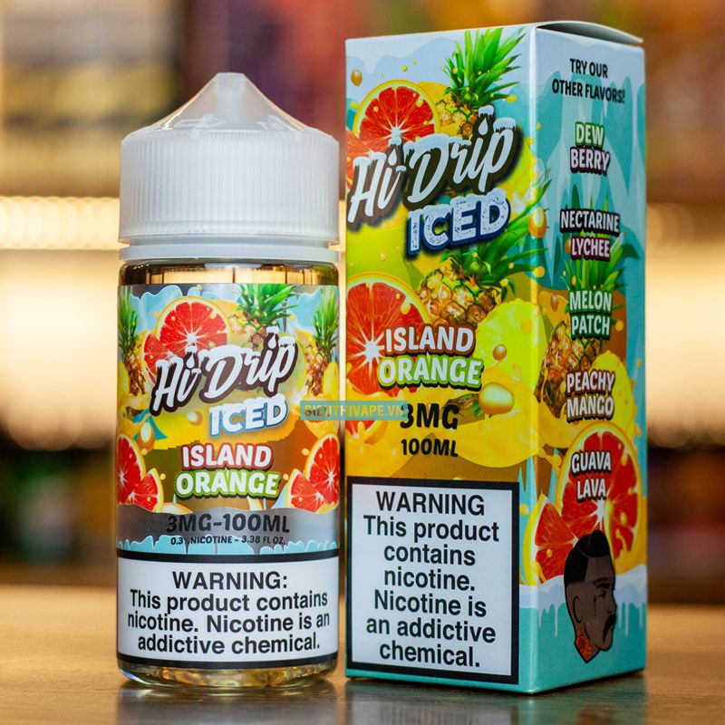  Hi Drip ICED Island Orange 100ml - Tinh Dầu Vape Mỹ 