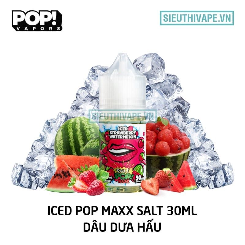  Iced Pop Salt Strawberry Watermelon 30ml - Tinh Dầu Saltnic Mỹ 