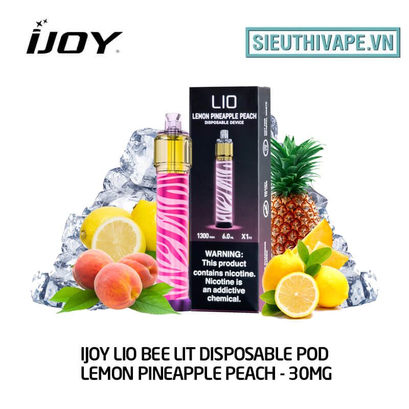  IJOY Lio Bee Lit Lemon Pineapple Peach Disposable Pod - Vape Pod Dùng 1 Lần 