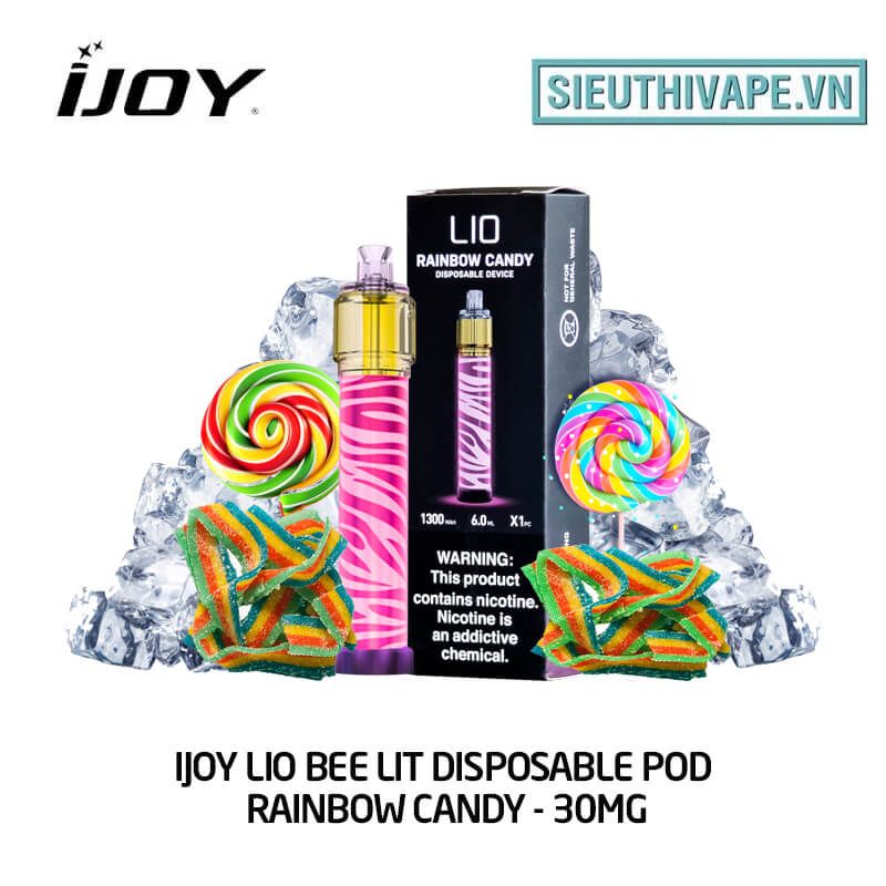  IJOY Lio Bee Lit Rainbow Candy Disposable Pod - Vape Pod Dùng 1 Lần 
