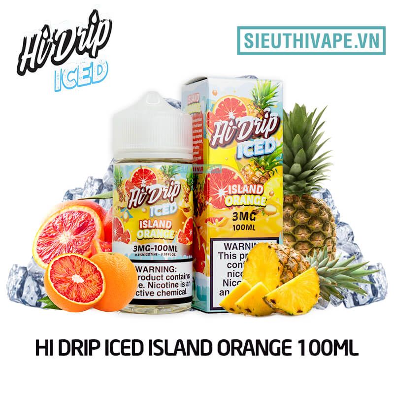  Hi Drip ICED Island Orange 100ml - Tinh Dầu Vape Mỹ 