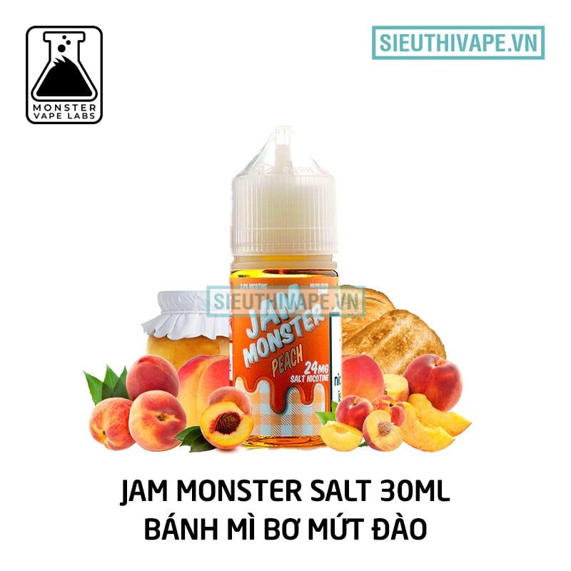  Jam Monster Salt Peach 30ml - Tinh Dầu Saltnic Chính Hãng 