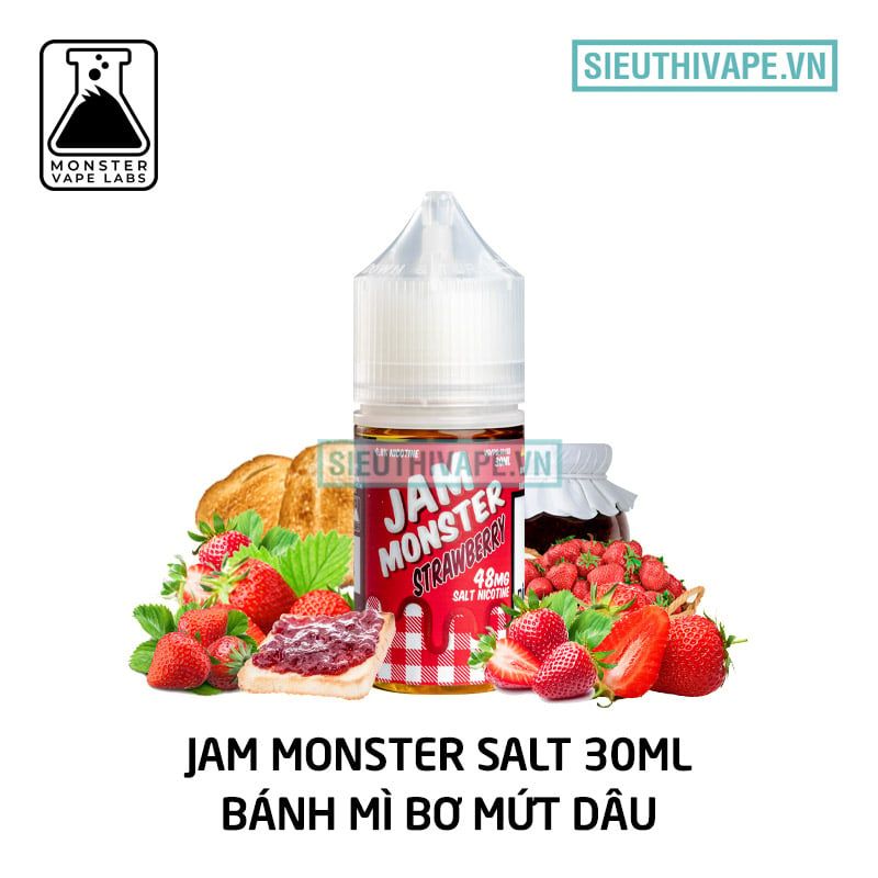  Jam Monster Strawberry 30ml - Tinh Dầu Saltnic Chính Hãng 