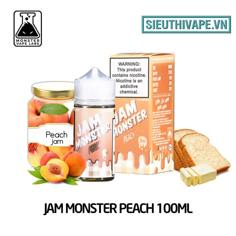  Jam Monster Peach 100ml - Tinh Dầu Vape Mỹ Chính Hãng 