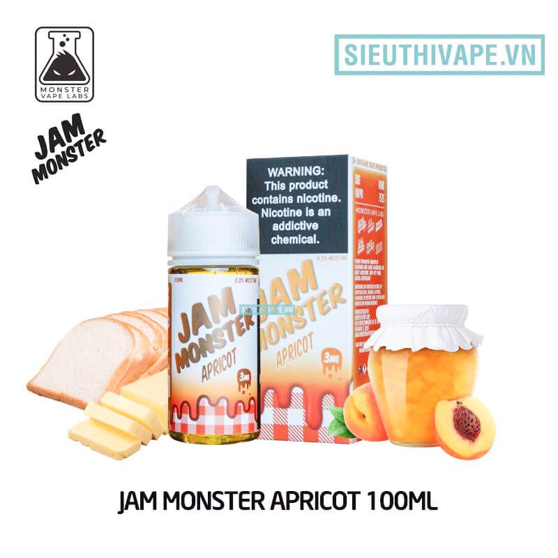  Jam Monster Apricot 100ml - Tinh Dầu Vape Mỹ Chính Hãng 