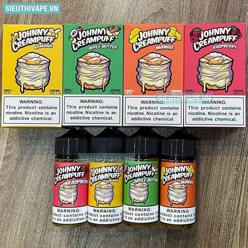  Johnny Creampuff Raspberry 100ml - Tinh Dầu Vape Chính Hãng 