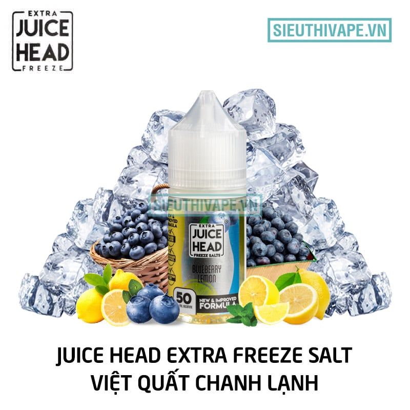  Juice Head Salt Extra Freeze Blueberry Lemon 30ml - Tinh Dầu Salt Nic Mỹ 