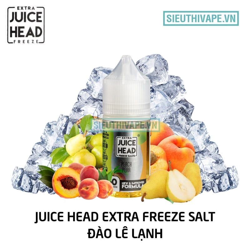  Juice Head Salt Extra Freeze Peach Pear 30ml - Tinh Dầu Salt Nic Mỹ 