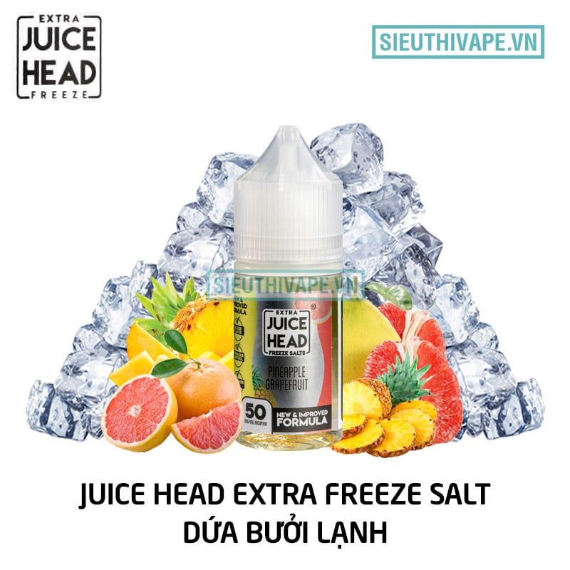  Juice Head Salt Extra Freeze Pineapple Grapefruit 30ml - Tinh Dầu Salt Nic Mỹ 