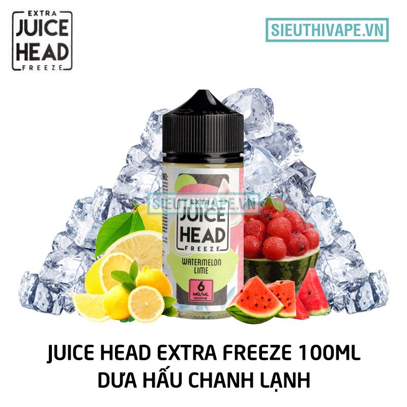  Juice Head Extra Freeze Watermelon Lime 100ml - Tinh Dầu Vape Mỹ 