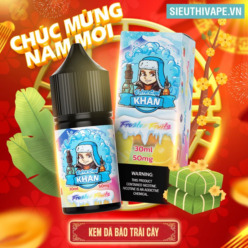  Khan Salt Extra Cool Froster Fruits 30ml - Tinh Dầu Salt Nic Chính Hãng 