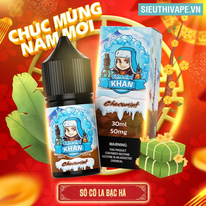  Khan Salt Extra Cool Chocomint 30ml - Tinh Dầu Salt Nic Chính Hãng 