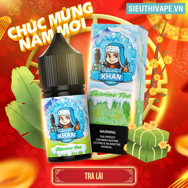  Khan Salt Extra Cool Jasmine Tea 30ml - Tinh Dầu Salt Nic Chính Hãng 