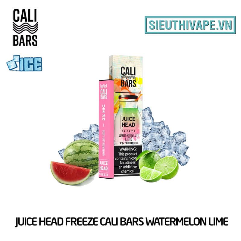  Juice Head Freeze Cali Bars Watermelon Lime - Vape Pod Dùng 1 Lần 