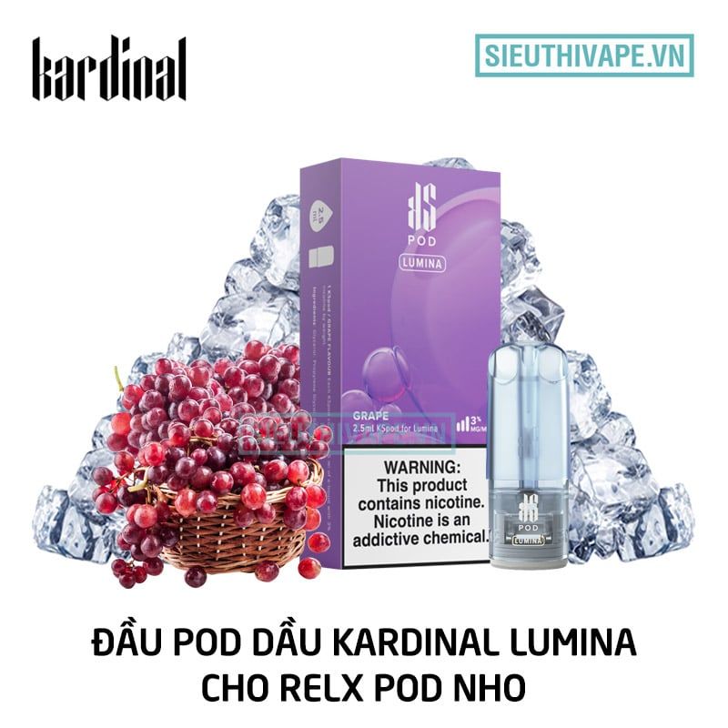  Pod Dầu Kardinal Lumina Grape Cho Relx Pod - Chính Hãng 