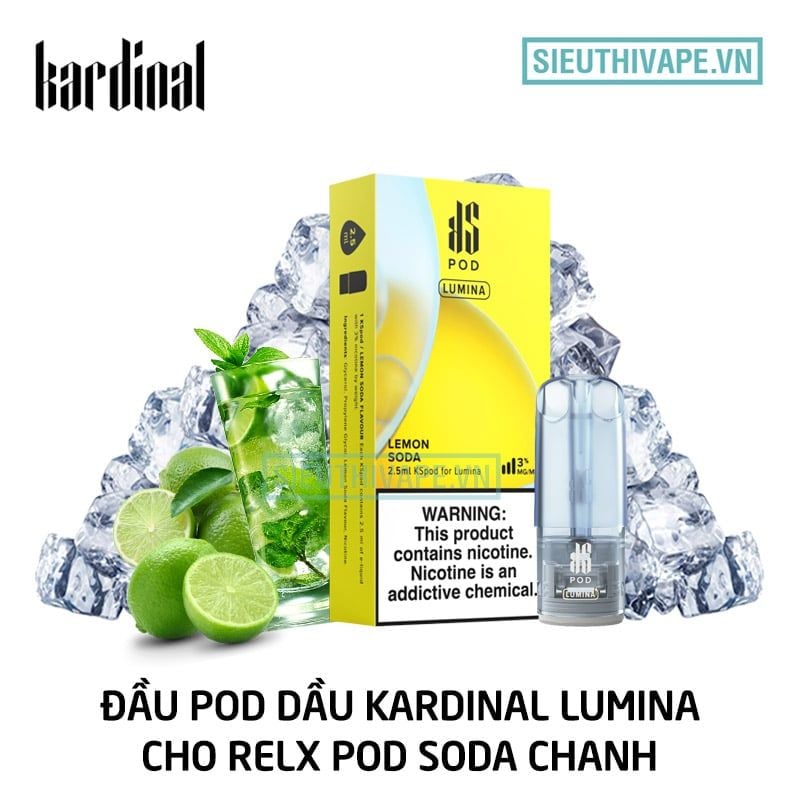  Pod Dầu Kardinal Lumina Lemon Soda Cho Relx Pod - Chính Hãng 