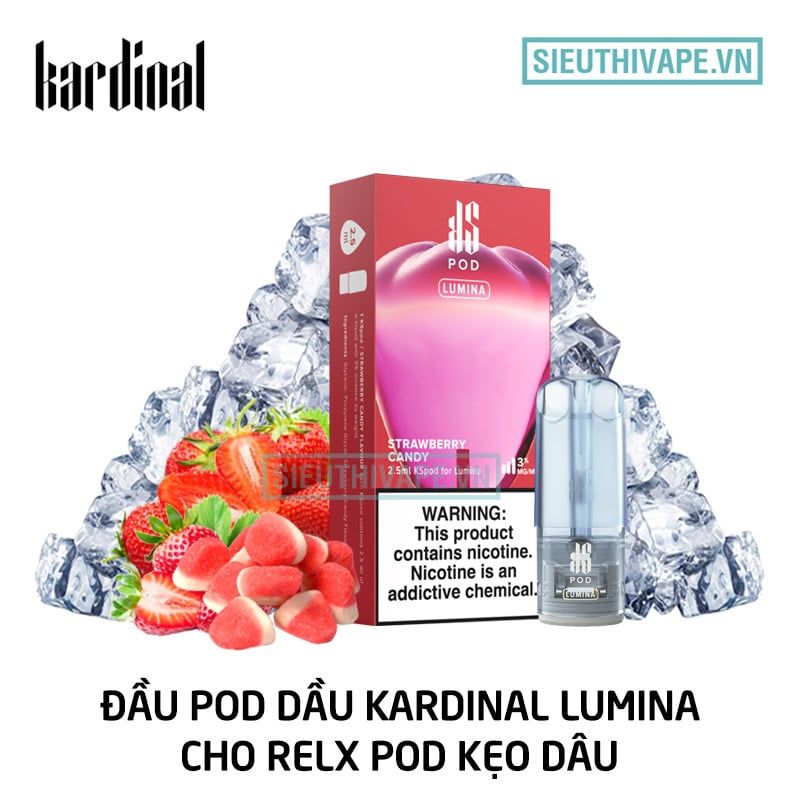  Pod Dầu Kardinal Lumina Strawberry Candy Cho Relx Pod - Chính Hãng 