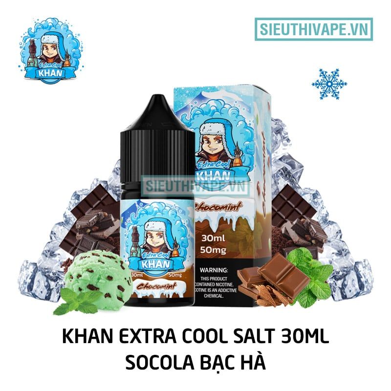  Khan Salt Extra Cool Chocomint 30ml - Tinh Dầu Salt Nic Chính Hãng 