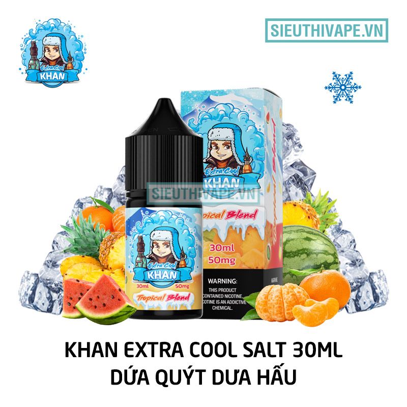  Khan Salt Extra Cool Tropical Blend 30ml - Tinh Dầu Salt Nic Chính Hãng 