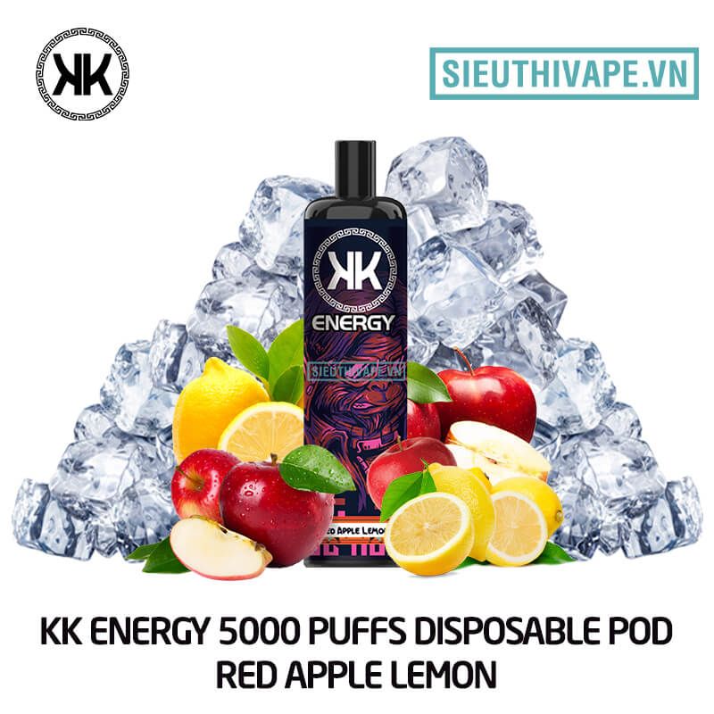  KK Energy Red Apple Lemon - Pod 1 Lần 5000 Hơi Có Sạc 