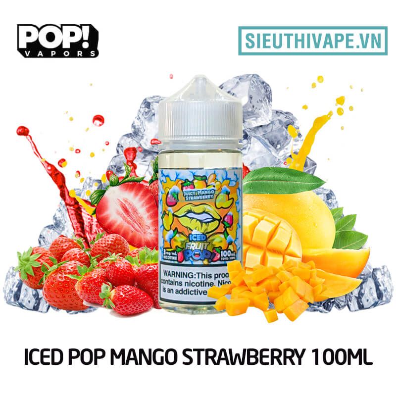  Iced Pop Juicy Mango Strawberry 100ml - Tinh Dầu Vape Mỹ 