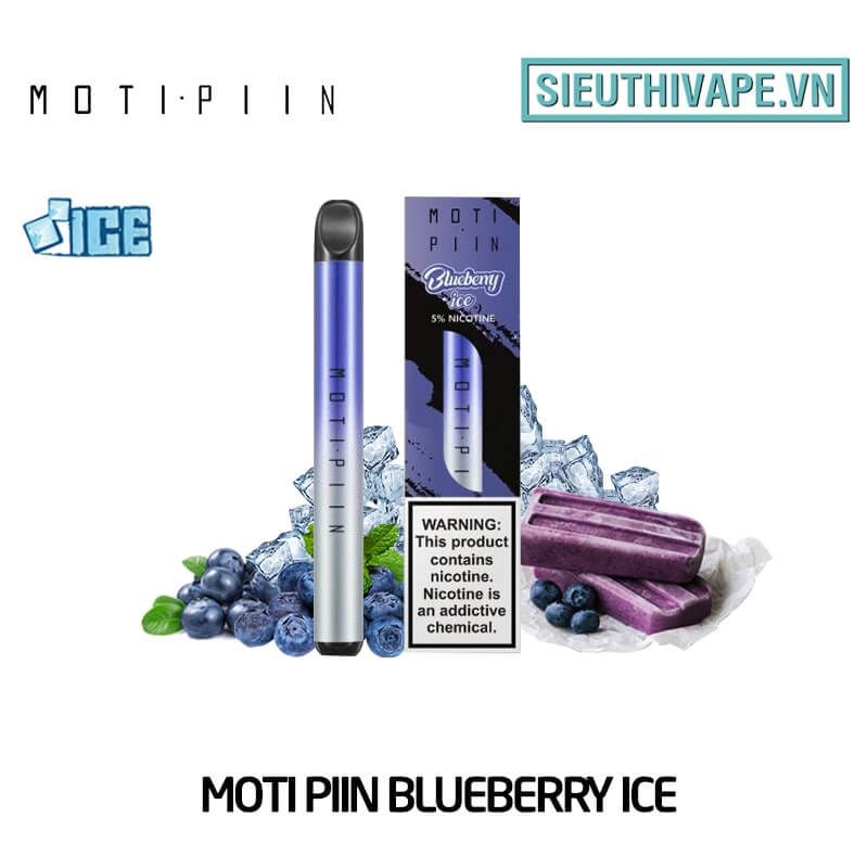  Moti Piin Blueberry Ice - Vape Pod Dùng 1 Lần 