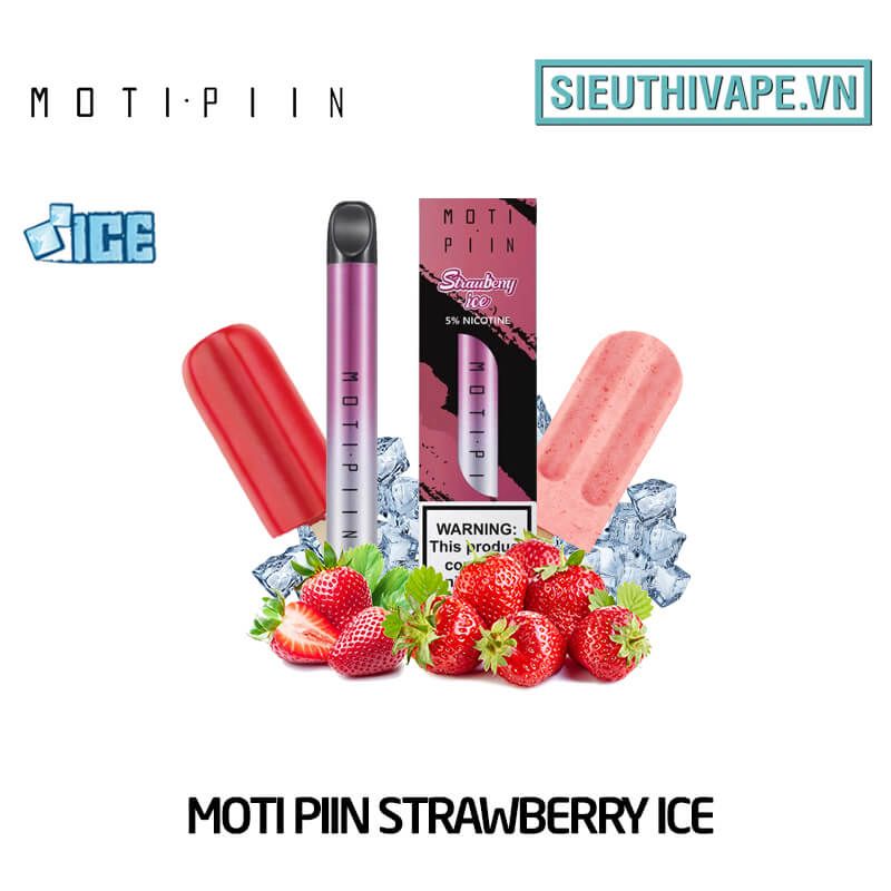  Moti Piin Strawberry Ice - Vape Pod Dùng 1 Lần 