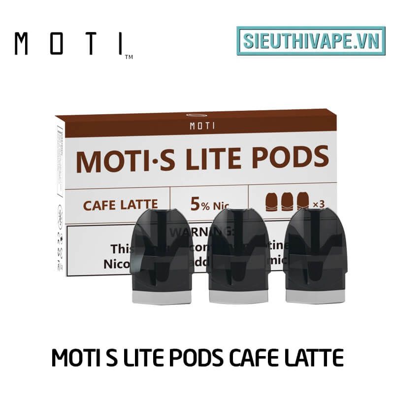  Pack Dầu Thay Thế Moti S Lite Pod Cafe Latte - Pack 3 Pod Chính Hãng 