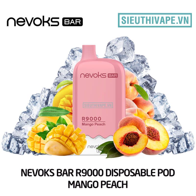  Nevoks Bar R9000 Mango Peach - Pod 1 Lần 9000 Hơi Có Sạc 