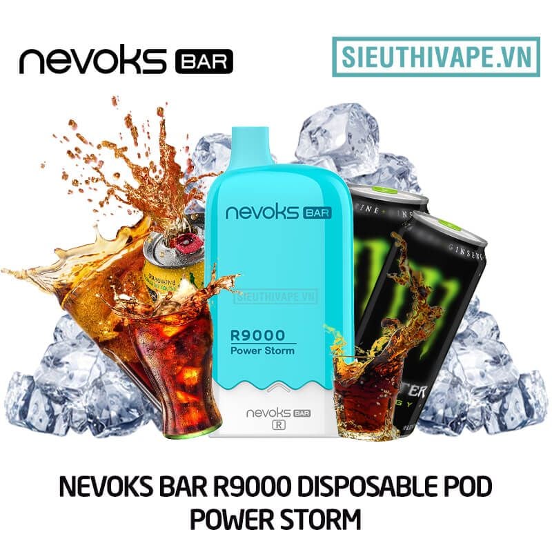  Nevoks Bar R9000 Power Storm - Pod 1 Lần 9000 Hơi Có Sạc 