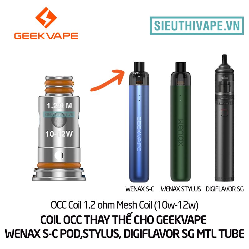  Coil Occ Dành Cho Wenax Stylus, Wenax S-C Pod Kit, Digiflavor SG MTL Tube Kit - Chính Hãng 