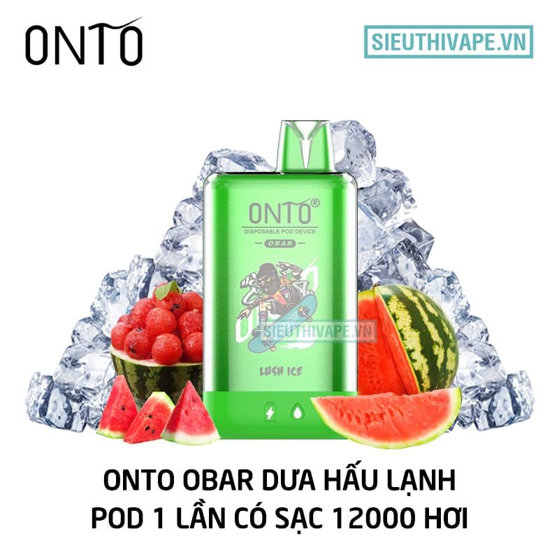  Onto Obar Lush Ice - Pod 1 Lần Có Sạc 12000 Hơi 