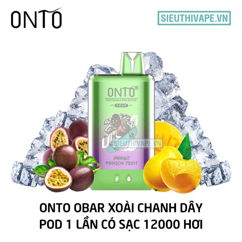  Onto Obar Mango Passion Fruit - Pod 1 Lần Có Sạc 12000 Hơi 