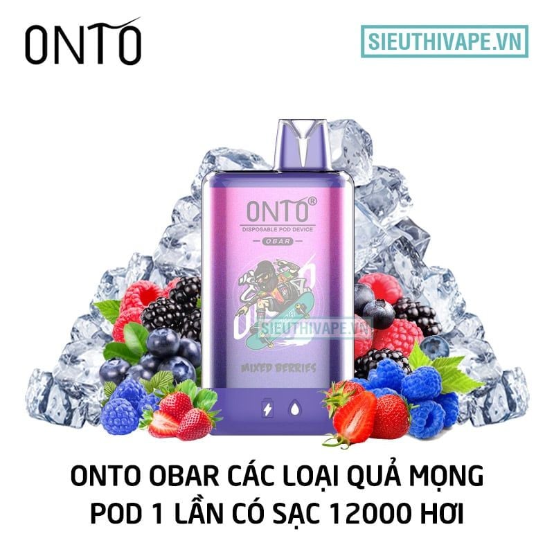  Onto Obar Mixed Berries - Pod 1 Lần Có Sạc 12000 Hơi 