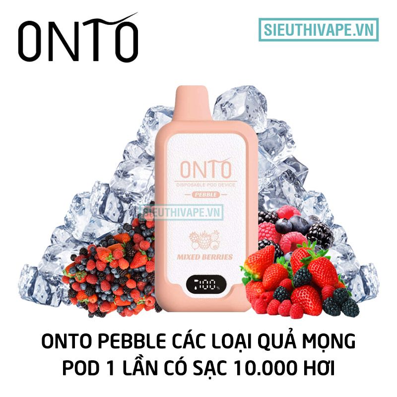  Onto Pebble Mixed Berries - Pod 1 Lần 10000 Hơi Có Sạc 