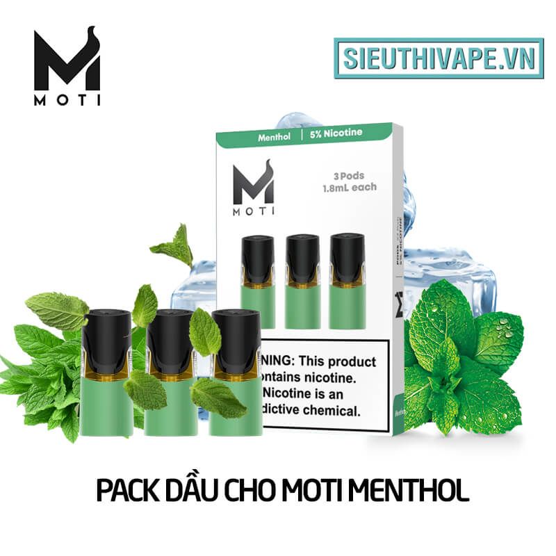  Pack dầu Cho Moti Menthol - Pack 3 Pod Chính hãng 