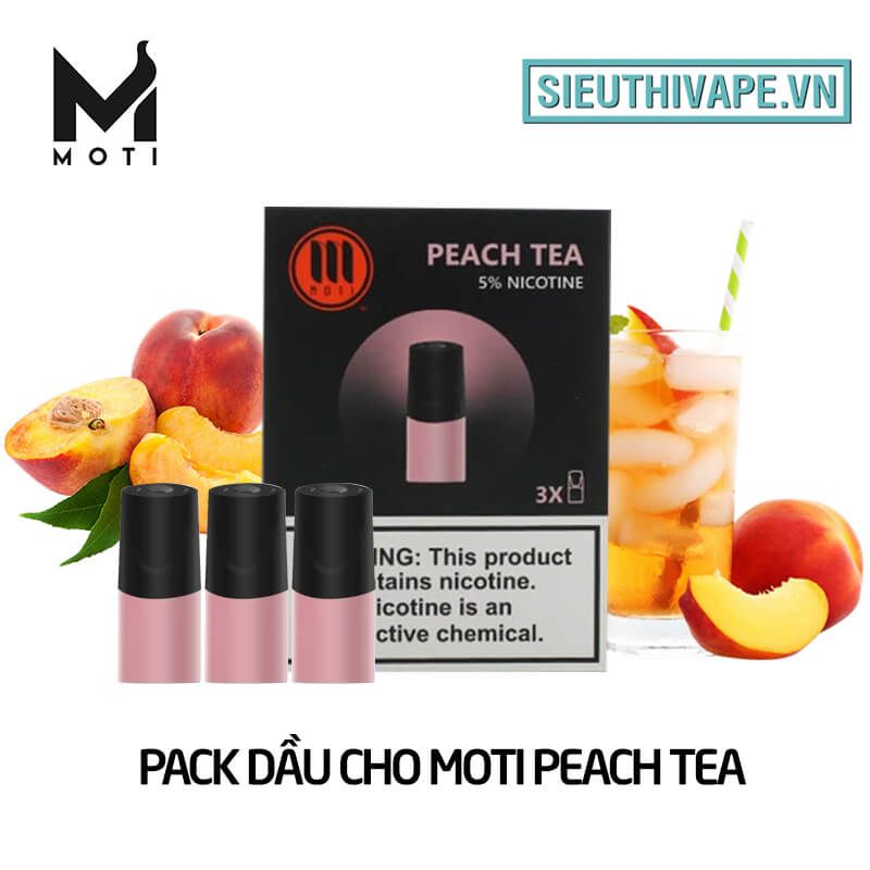  Pack Dầu Cho Moti Peach Tea - Pack 3 Pod Chính Hãng 