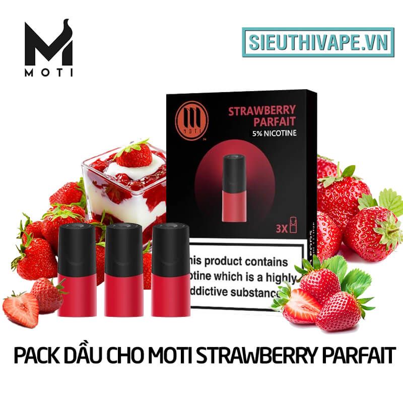  Pack dầu Cho Moti Strawberry Parfait - Pack 3 Pod Chính hãng 