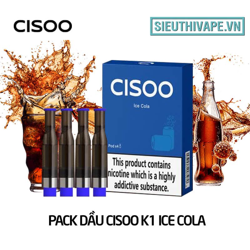  Pack Dầu Thay Thế Cisoo Ice Cola - Pack 4 Pod Chính Hãng 