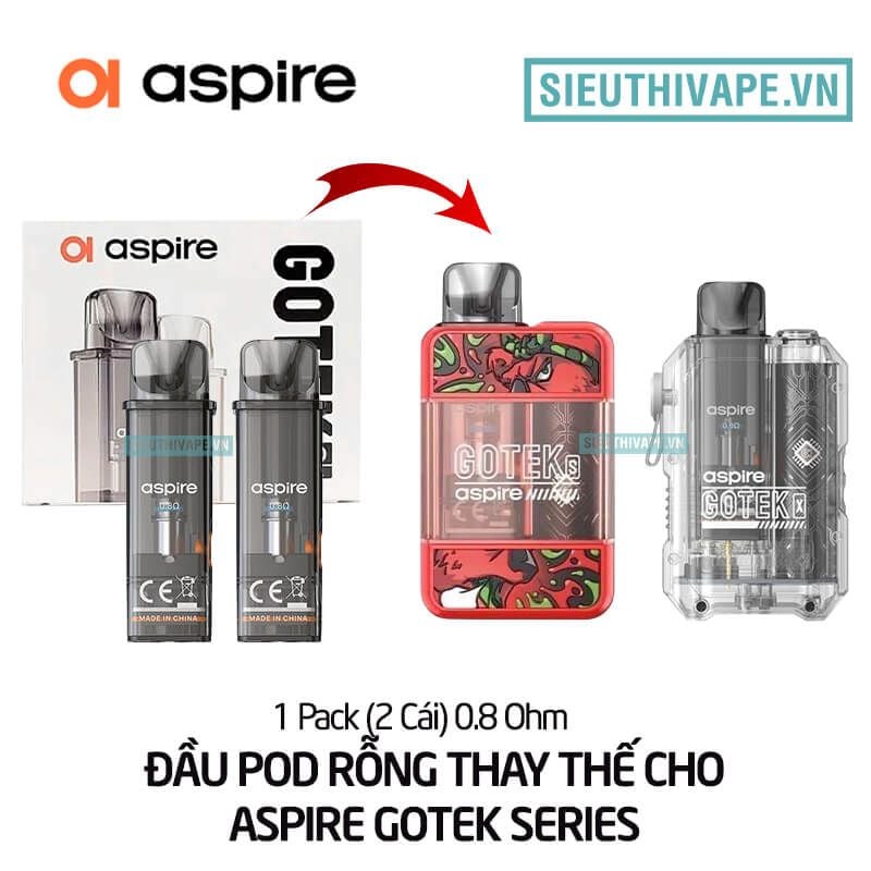  Đầu Pod Rỗng Thay Thế Cho Aspire Gotek Series - Chính Hãng 