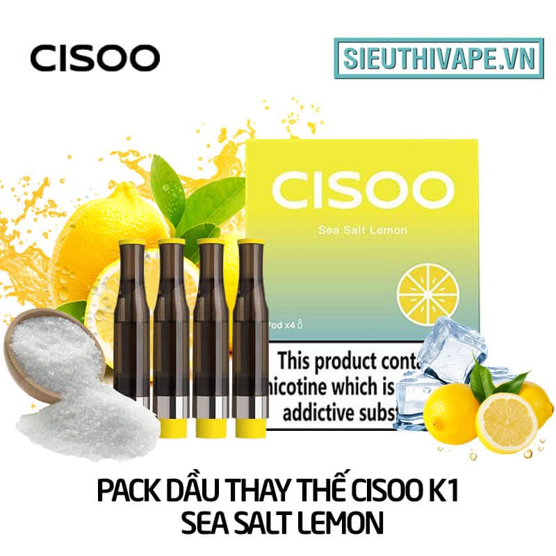  Pack Dầu Thay Thế Cisoo K1 Sea Salt Lemon - Pack 4 Pod Chính Hãng 