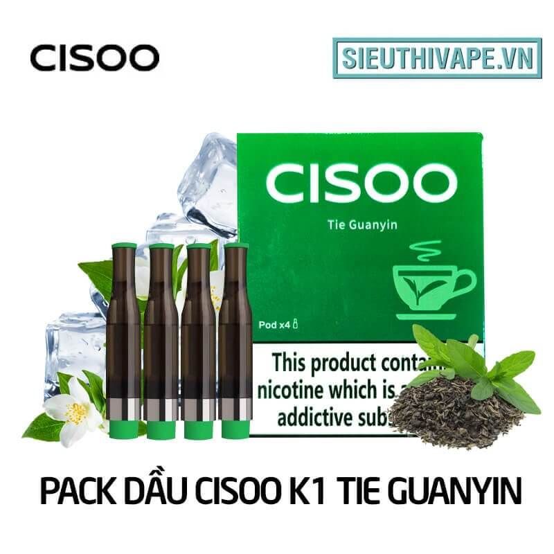  Pack Dầu Thay Thế Cisoo K1 Tie Guanyin - Pack 4 Pod Chính Hãng 