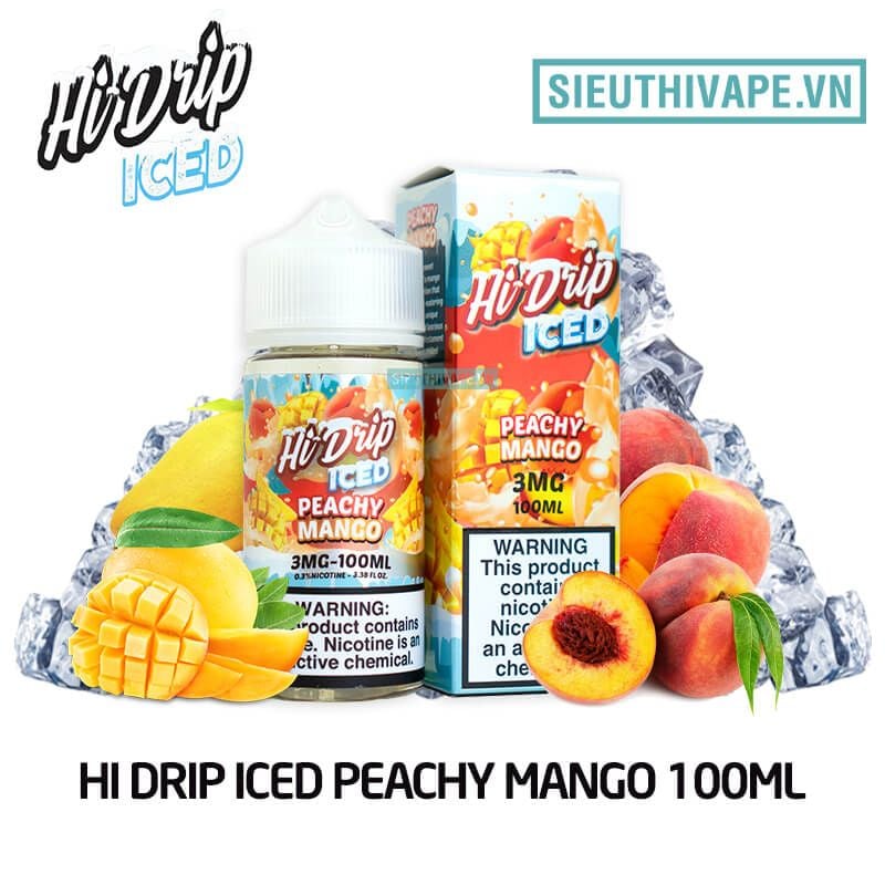  Hi Drip ICED Peachy Mango 100ml - Tinh Dầu Vape Mỹ 