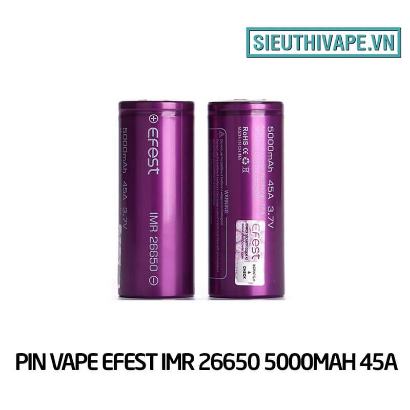  Pin Vape Efest IMR 26650 5000mAh 45A Chính Hãng 