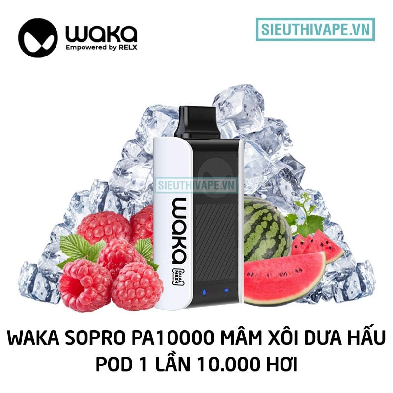  Relx Waka soPro PA10000 Raspberry Watermelon - Pod 1 Lần 10000 Hơi Có Sạc 