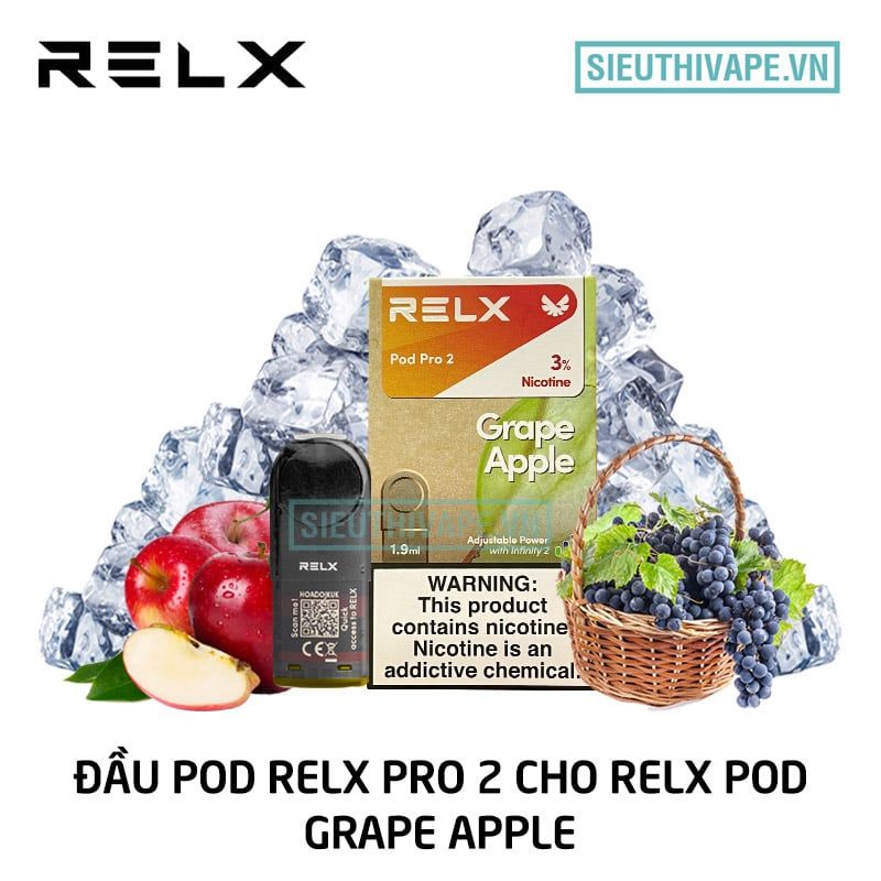  Pod Relx Pro 2 Grape Apple Cho Relx Pod - Chính Hãng 