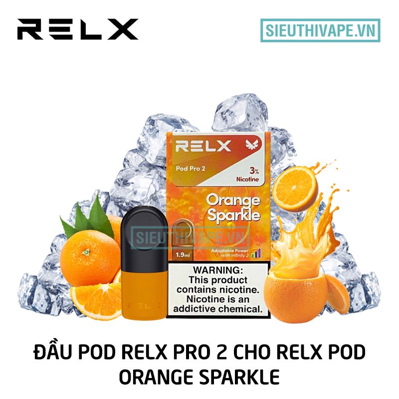 Pod Relx Pro 2 Orange Sparkle Cho Relx Pod - Chính Hãng 