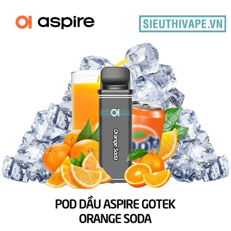  Pod Dầu Aspire Gotek Orange Soda - Closed Pod System Chính Hãng 